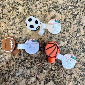 Sports straw toppers basketball, football, soccer